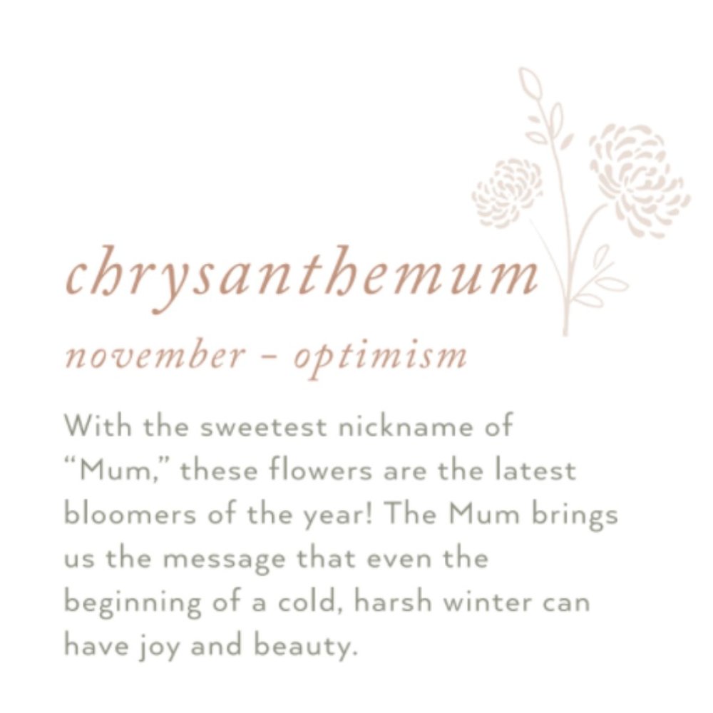 November Chrysanthemum Birth Flower Charm Necklace - Picture 6 of 13